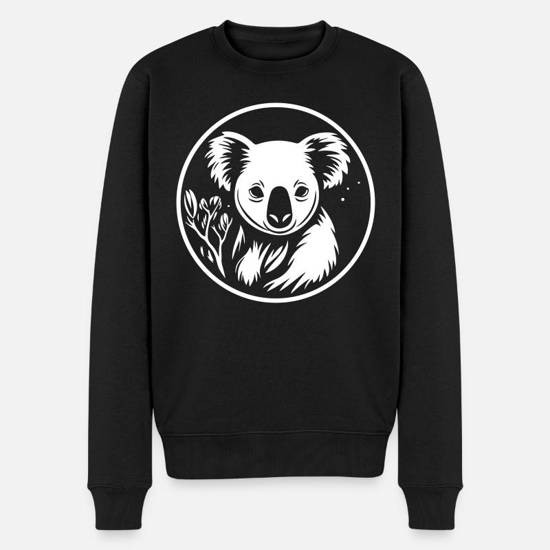 Koala - Männer Premium Bio Pullover - Schwarz