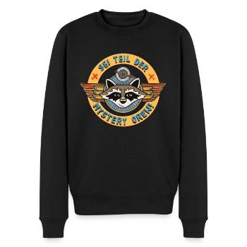 Lenny Hunter Sei Teil Der Mystery Crew! - Männer Premium Bio Pullover - Schwarz - Vorne - Nico (187cm)