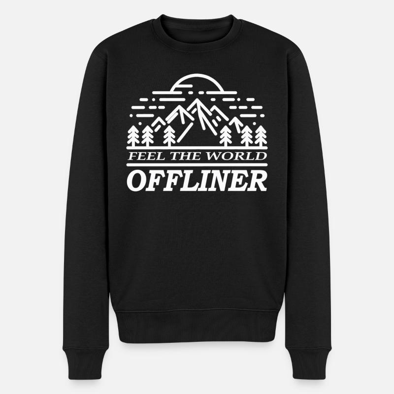 OFF Feel The World - Männer Premium Bio Pullover - Schwarz