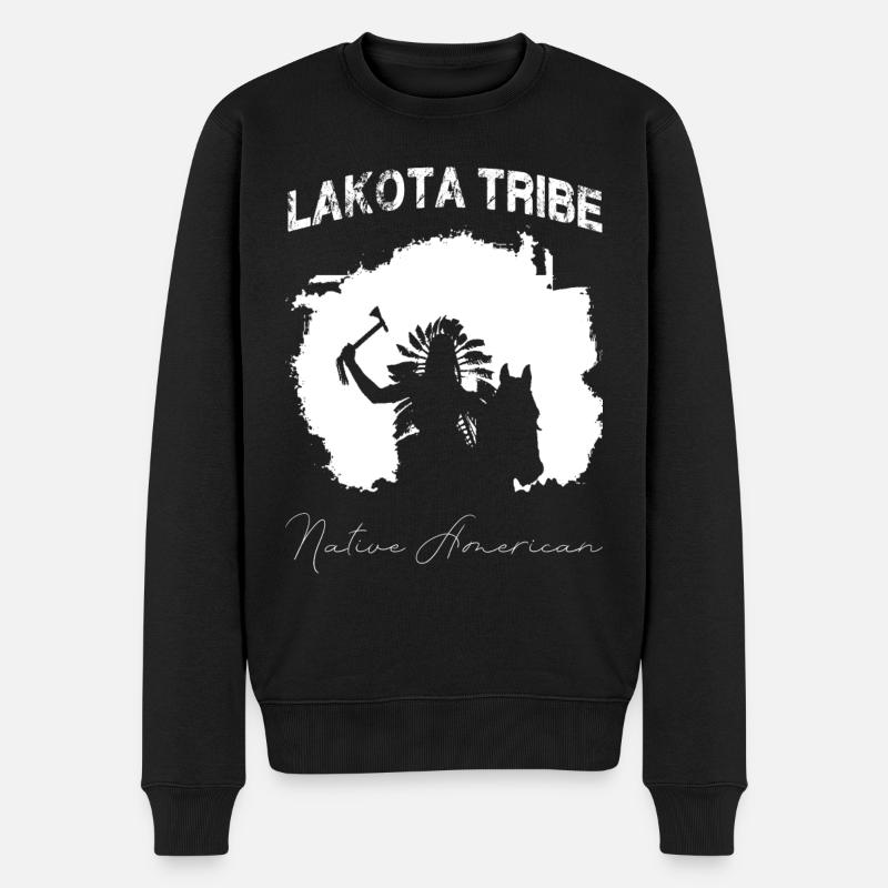 indian westlich - Männer Premium Bio Pullover - Schwarz