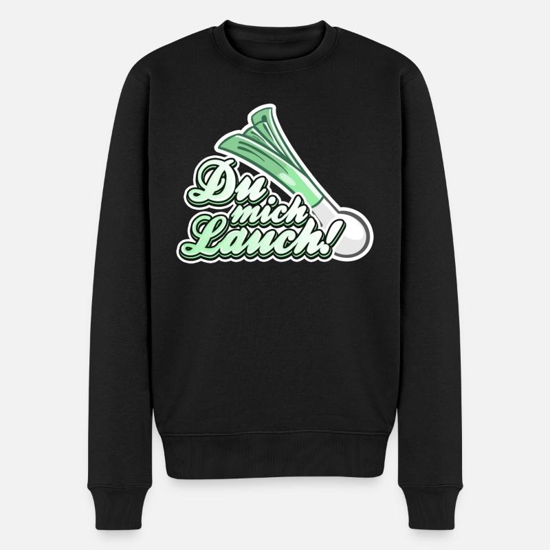 Du mich Lauch - Männer Premium Bio Pullover - Schwarz