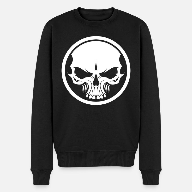 Vilain crâne de mort - Pull Premium bio Homme - noir