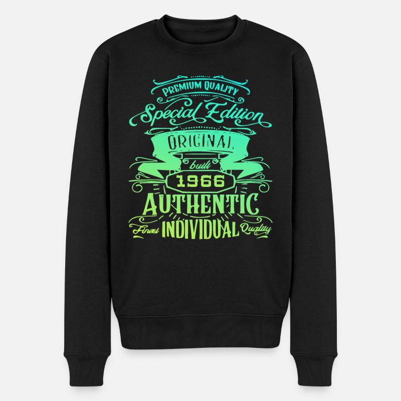 Geburtstag Retro Vintage 1966 - Männer Premium Bio Pullover - Schwarz