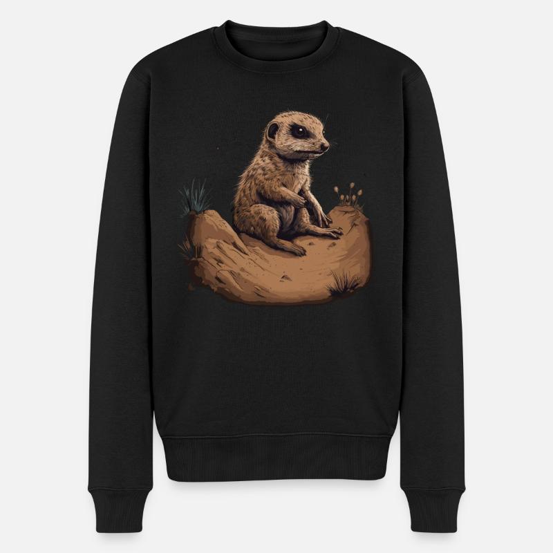 Suricate bébé mangouste Afrique - Pull Premium bio Homme - noir