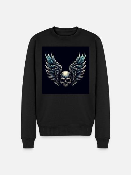 Skull with wings (black) - Men's Premium Organic Jumper - black