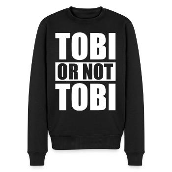 Tobi or not Tobi - Design - Männer Premium Bio Pullover - Schwarz - Vorne - Nico (187cm)