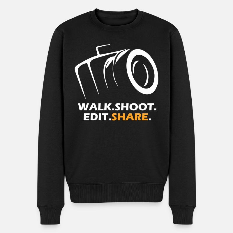 Walk Shoot Edit Share - Männer Premium Bio Pullover - Schwarz