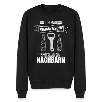Bier Ich Mag Romantische Spaziergänge Zum Nachbarn - Männer Premium Bio Pullover - Schwarz - Vorne - Nico (187cm)