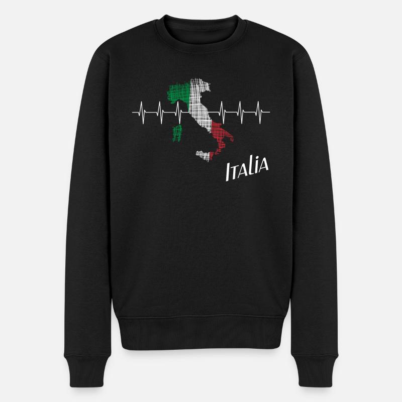 Italia italia - Männer Premium Bio Pullover - Schwarz