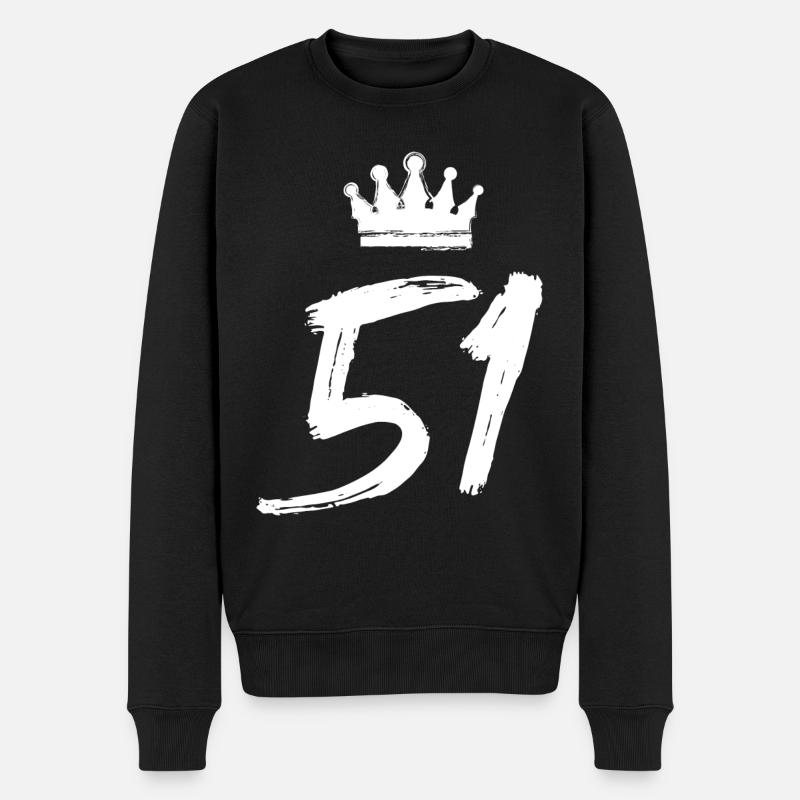 51 Zahl Krone - Männer Premium Bio Pullover - Schwarz