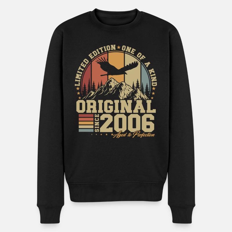 Jahrgang 2006 geboren Vintage Geburtstag Geschenk - Männer Premium Bio Pullover - Schwarz