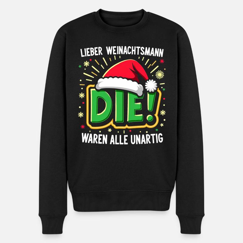 lieber guter weihnachtsmann Weihnachts - Männer Premium Bio Pullover - Schwarz