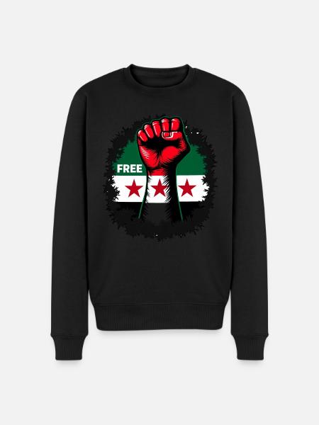 Free Syria Free Syria Hand Women - Men's Premium Organic Jumper - black