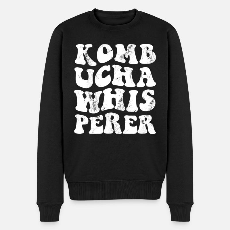 Kombucha Whisperer - Blanc - Pull Premium bio Homme - noir