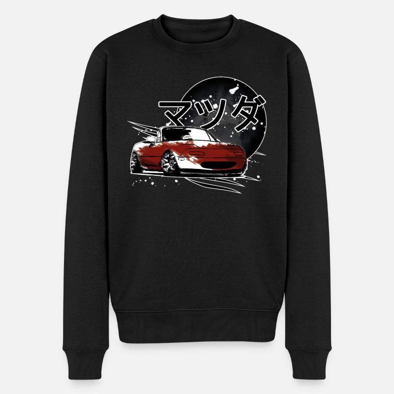 Japanisches Auto Miata Mx5 rot - Männer Premium Bio Pullover - Schwarz