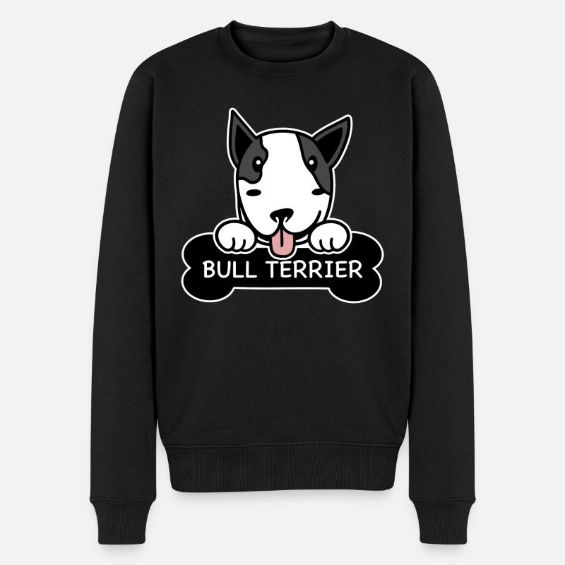 Bull Terrier et os - Pull Premium bio Homme - noir