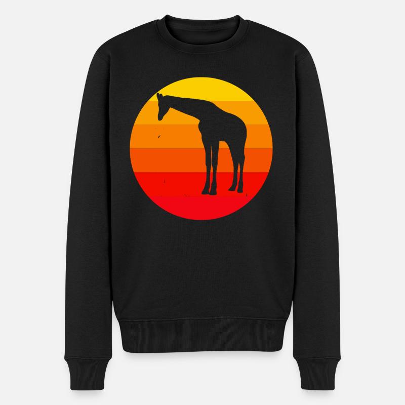 Girafe rétro Sunset - Pull Premium bio Homme - noir