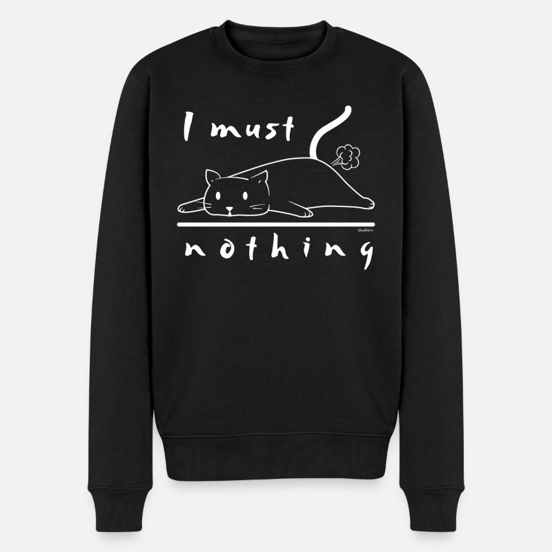 Ich darf nichts - Männer Premium Bio Pullover - Schwarz