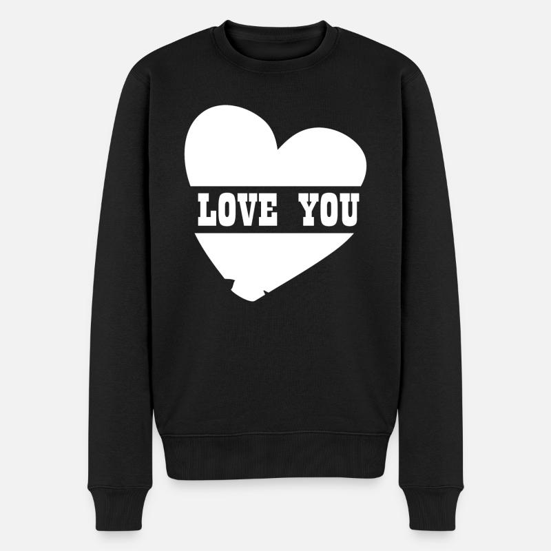 JE T’AIME - Pull Premium bio Homme - noir