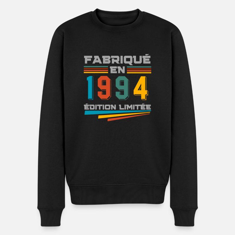 Hergestellt 1994 Limitierte Auflage - Männer Premium Bio Pullover - Schwarz