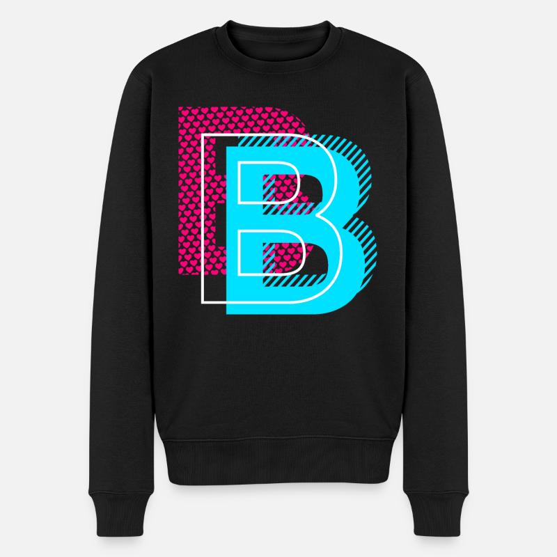 Anfangsbuchstabe B - Männer Premium Bio Pullover - Schwarz