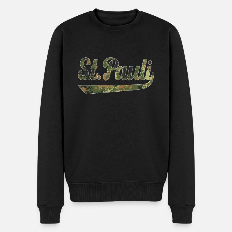 St. Pauli Hamburg - Männer Premium Bio Pullover - Schwarz