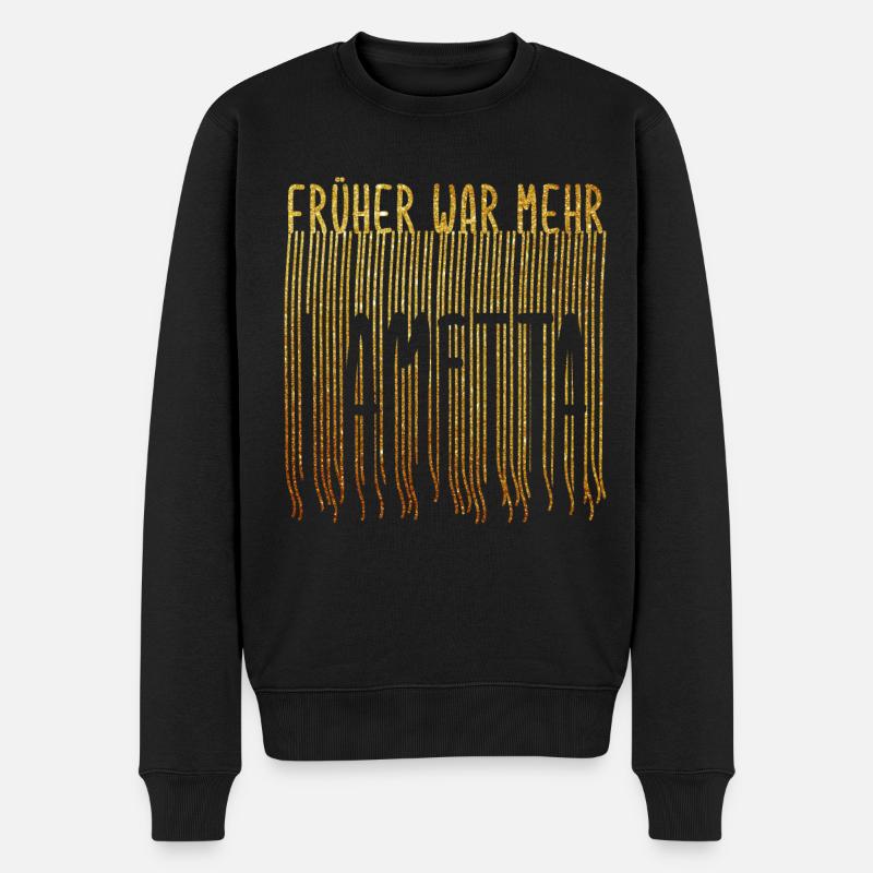 Früher war mehr Lametta Gold Xmas Lustiger Spruch - Männer Premium Bio Pullover - Schwarz