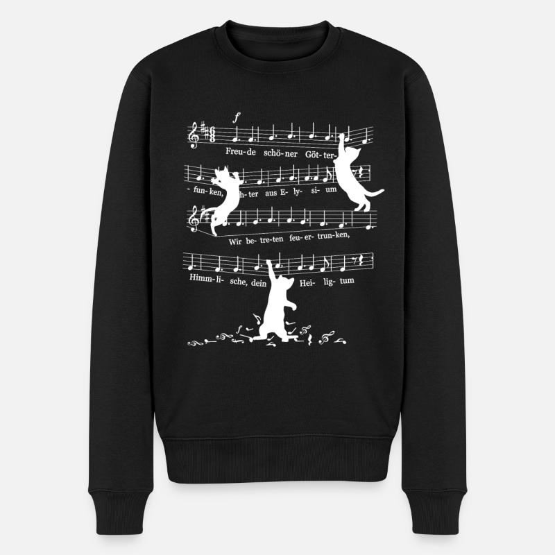 Freche Kätzchen Katzen Beethoven 9.Symphonie Noten - Männer Premium Bio Pullover - Schwarz