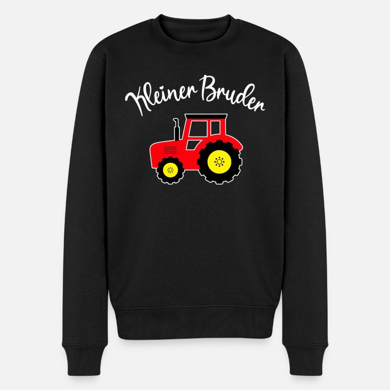 Kleiner und großer Bruder Traktor Brüder Bauernhof - Männer Premium Bio Pullover - Schwarz