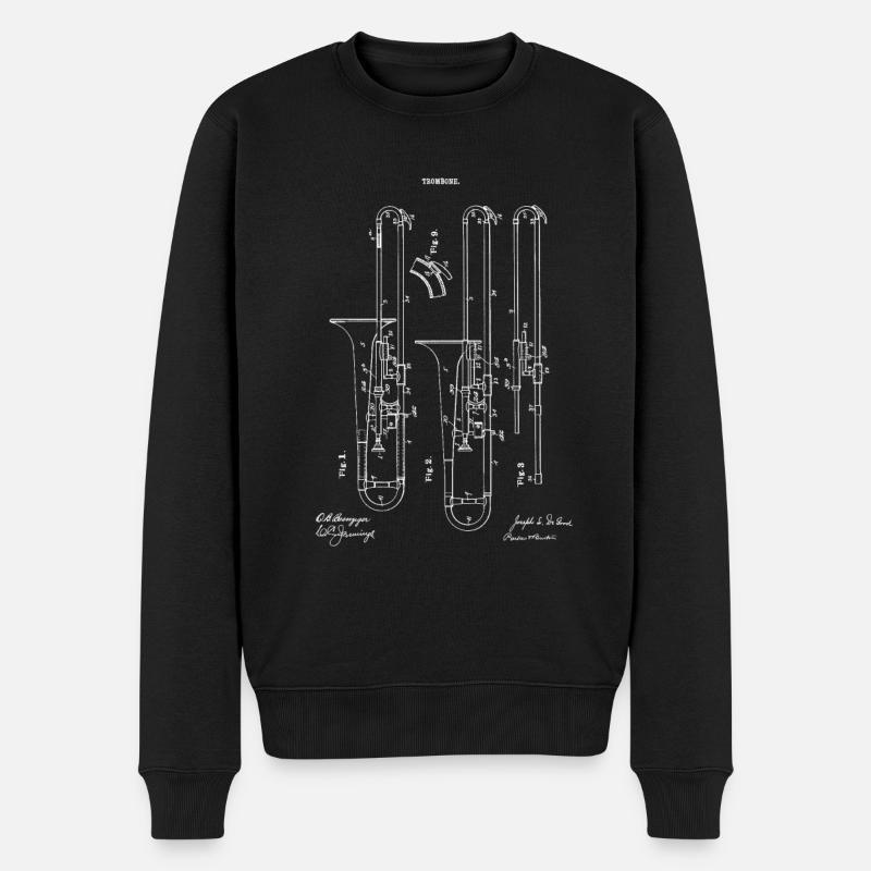 Posaune Posaunist Musiker Instrument Orchester - Männer Premium Bio Pullover - Schwarz