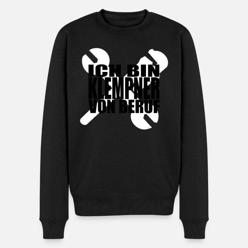 Ich bin Klempner von Beruf - Männer Premium Bio Pullover - Schwarz