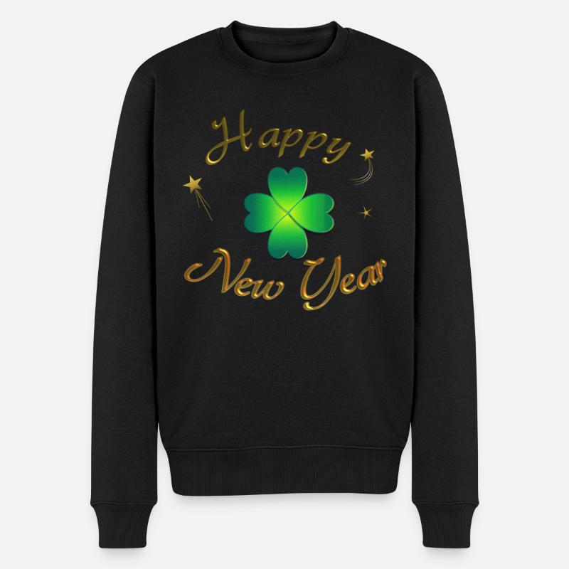 Happy New Year - Männer Premium Bio Pullover - Schwarz