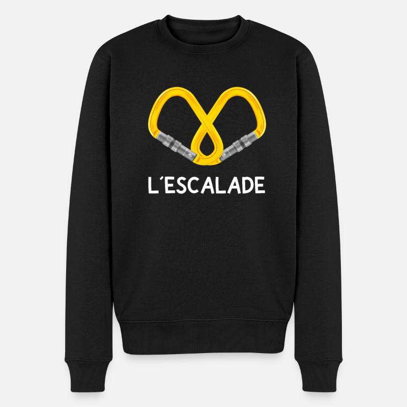 Escalade Alpinisme Alpinisme Mousqueton Alpin - Pull Premium bio Homme - noir