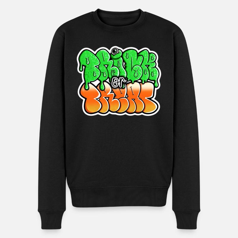 trick or treat Halloween Motiv - Männer Premium Bio Pullover - Schwarz