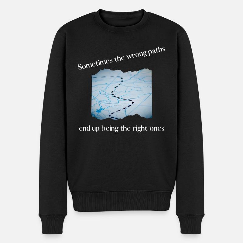 Sometimes the wrong paths - Männer Premium Bio Pullover - Schwarz