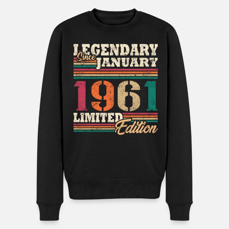 Legendäre Januar 1961 Limited Edition - Männer Premium Bio Pullover - Schwarz