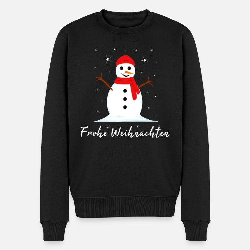 Frohe Weihnachten - Männer Premium Bio Pullover - Schwarz