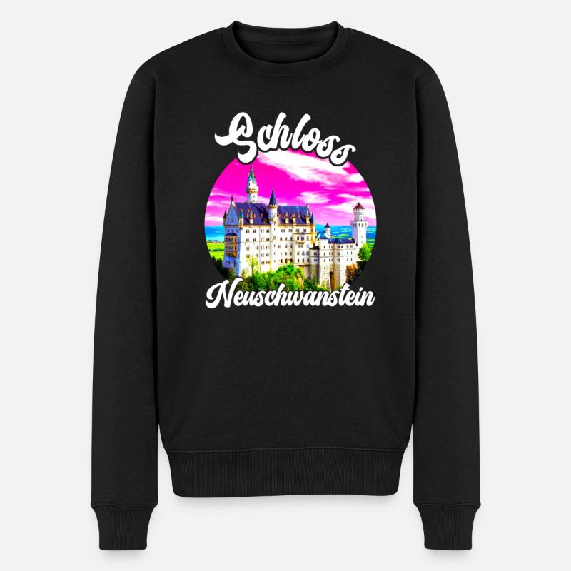 Bayern Schloss Neuschwanstein Deutschland - Männer Premium Bio Pullover - Schwarz