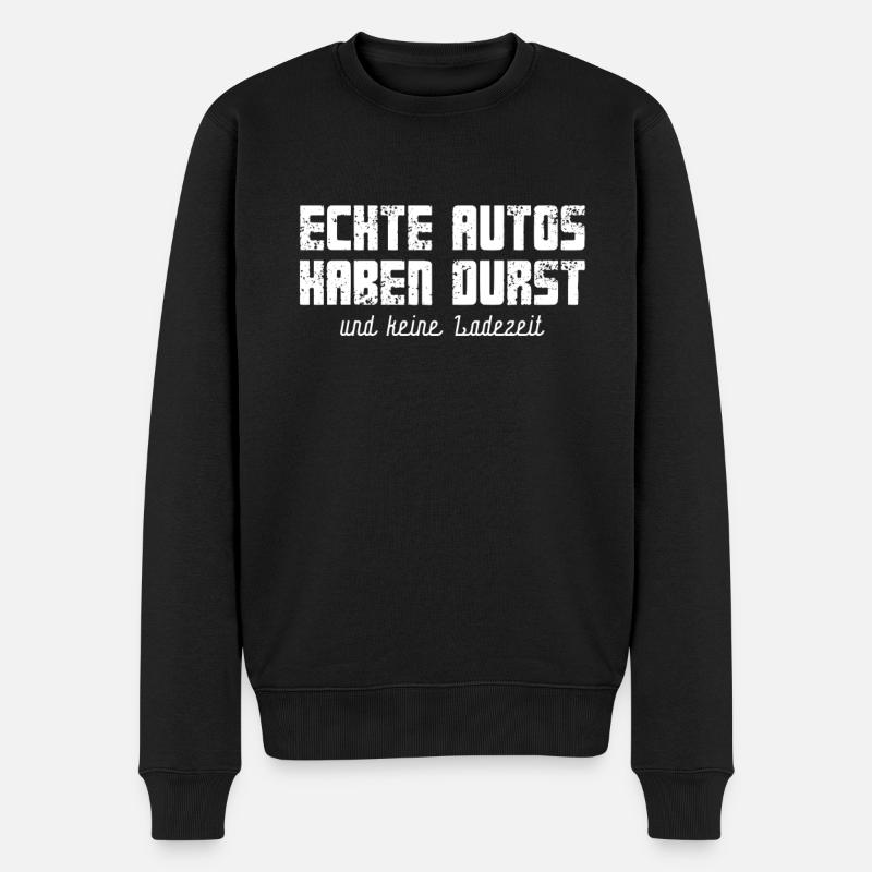 Echte Autos haben Durst Motorschau Benzin PS - Männer Premium Bio Pullover - Schwarz
