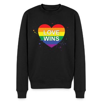 Love Wins - Männer Premium Bio Pullover - Schwarz - Vorne - Nico (187cm)