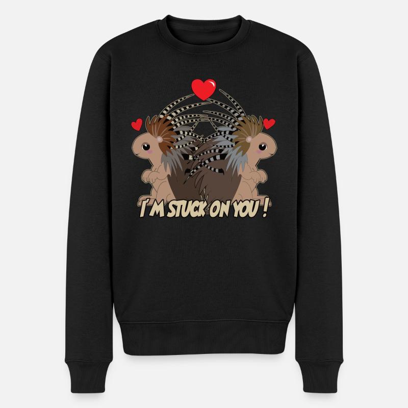 I'm stuck on you PORCUPINE - Geschenkidee - Männer Premium Bio Pullover - Schwarz