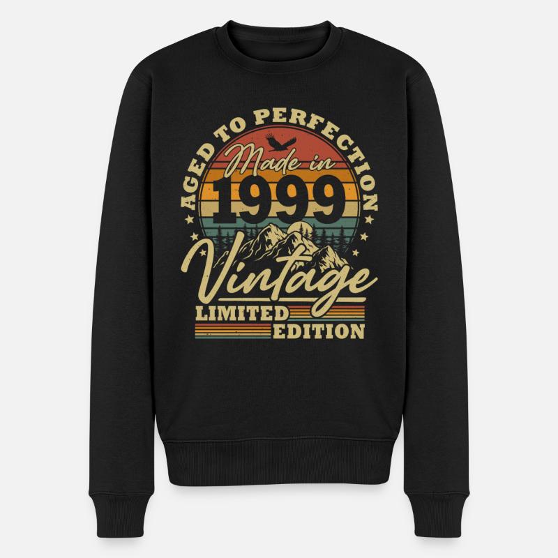 Vintage 1999 Vintage Anniversaire Retro Cadeau - Pull Premium bio Homme - noir