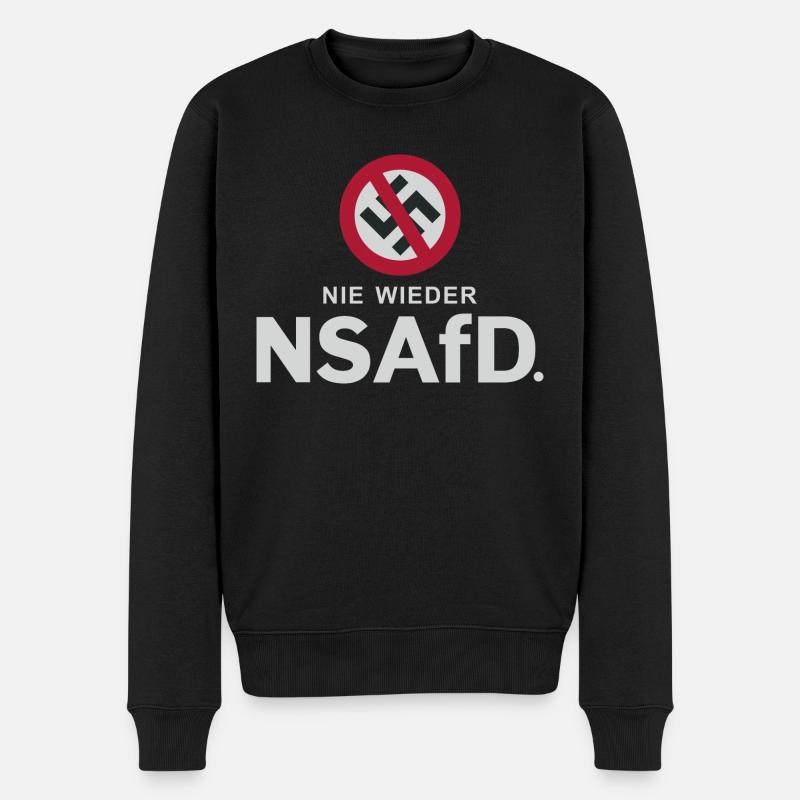 NIE WIEDER NAZIES ODER NS! - Männer Premium Bio Pullover - Schwarz