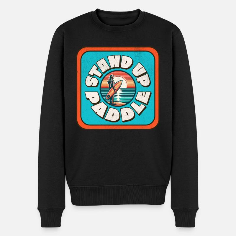 SUP Stand up Paddling - Männer Premium Bio Pullover - Schwarz