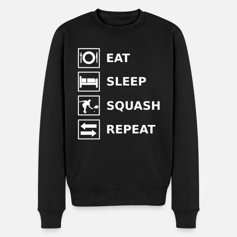 Eat Sleep Squash Repeat - Männer Premium Bio Pullover - Schwarz