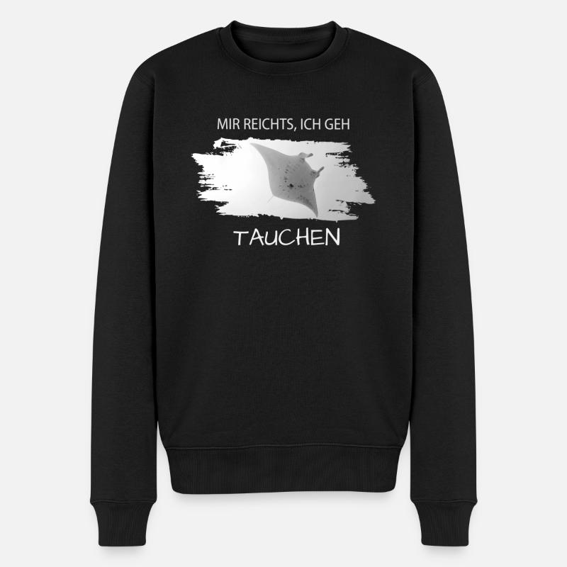 Tauchen Manta diving Spruch für Taucher - Männer Premium Bio Pullover - Schwarz