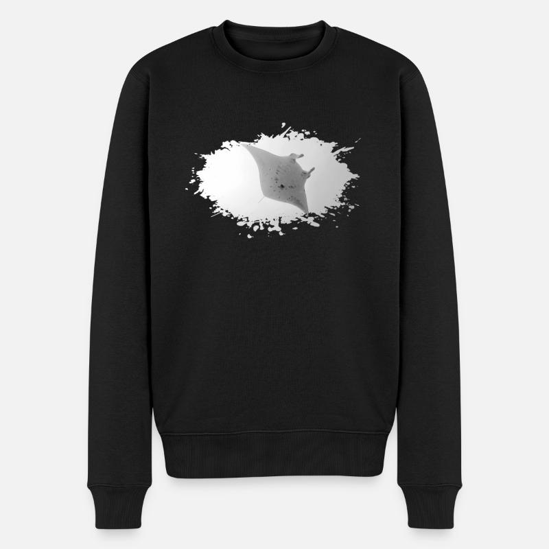 diving Manta - Männer Premium Bio Pullover - Schwarz