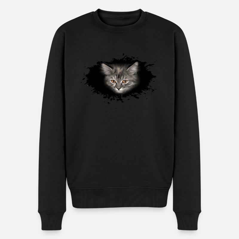 meow cat - Männer Premium Bio Pullover - Schwarz