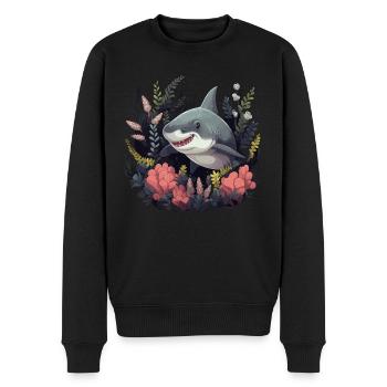 baby white shark 2 - Männer Premium Bio Pullover - Schwarz - Vorne - Nico (187cm)