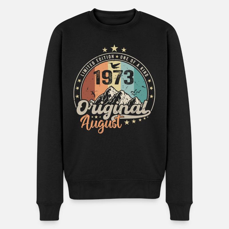 Août 1973 Cadeau D'anniversaire Août 1973 Vintage - Pull Premium bio Homme - noir